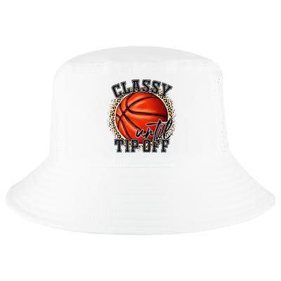 Classy Until Tip Off Funny Basketball Mom Leopard Cool Comfort Performance Bucket Hat