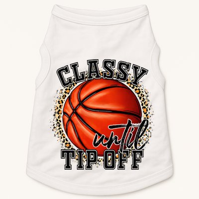 Classy Until Tip Off Funny Basketball Mom Leopard Doggie Tank