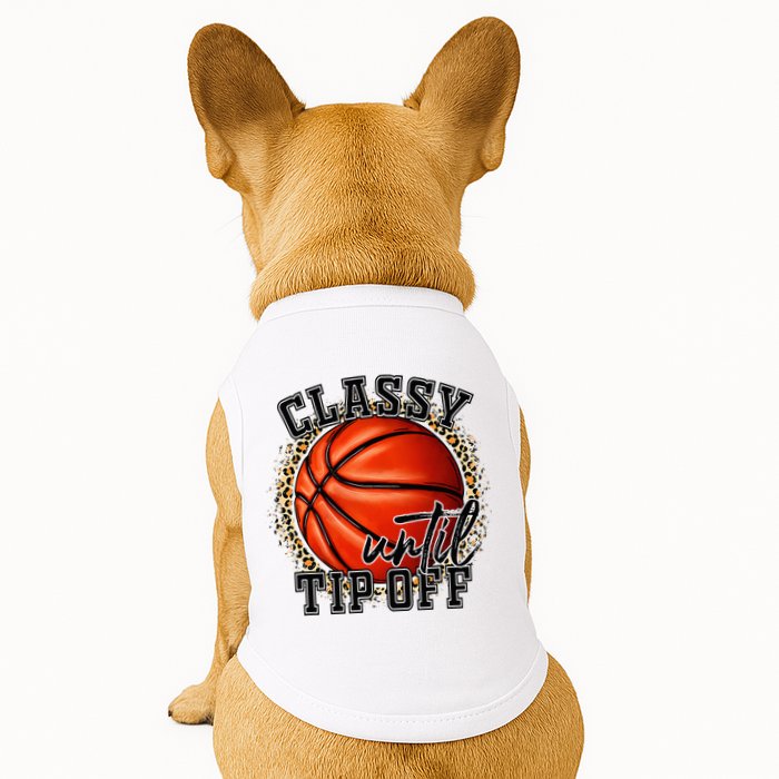 Classy Until Tip Off Funny Basketball Mom Leopard Doggie Tank