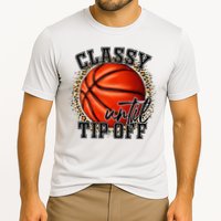 Classy Until Tip Off Funny Basketball Mom Leopard Performance Shirt