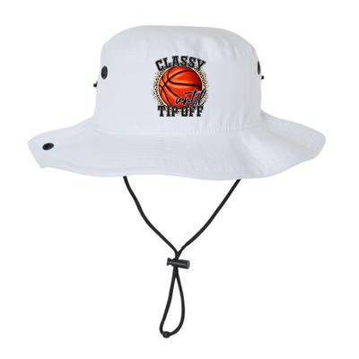 Classy Until Tip Off Funny Basketball Mom Leopard Bucket Hat