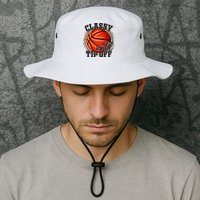 Classy Until Tip Off Funny Basketball Mom Leopard Bucket Hat