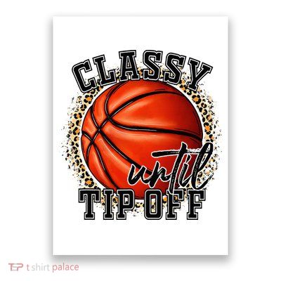 Classy Until Tip Off Funny Basketball Mom Leopard Poster
