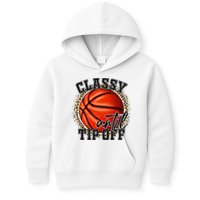 Classy Until Tip Off Funny Basketball Mom Leopard Kids Hoodie