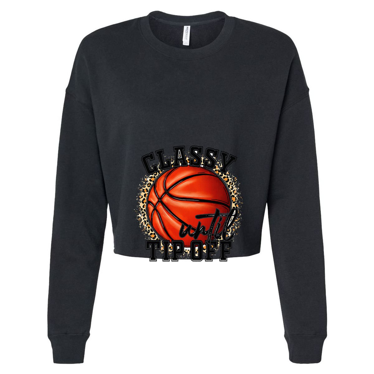 Classy Until Tip Off Funny Basketball Mom Leopard Kids Hoodie