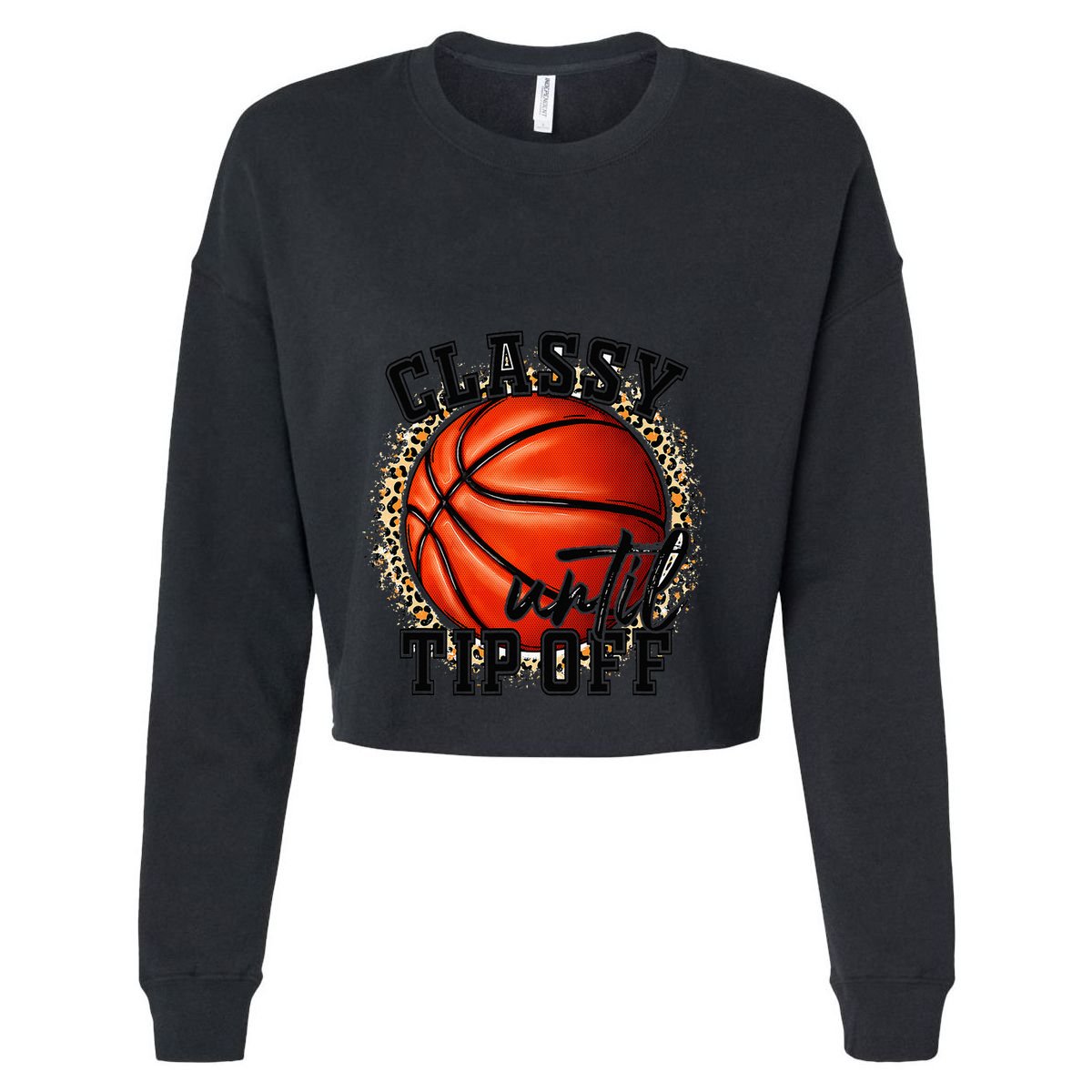 Classy Until Tip Off Funny Basketball Mom Leopard Kids Hoodie