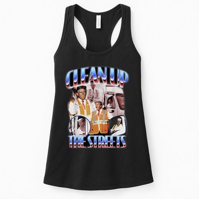 Clean Up The Streets Trump 2024 Election Trump Garbage Man Womens Tank Top