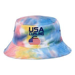 Curling USA Team American Flag Curl Winter Sports Lovers Tie Dye Newport Bucket Hat