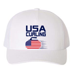 Curling USA Team American Flag Curl Winter Sports Lovers Yupoong Adult 5-Panel Trucker Hat