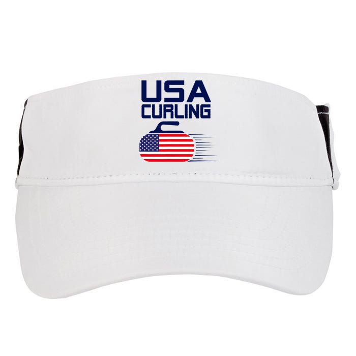 Curling USA Team American Flag Curl Winter Sports Lovers Adult Drive Performance Visor