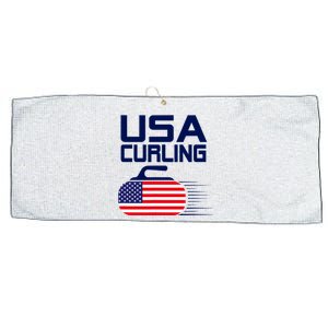 Curling USA Team American Flag Curl Winter Sports Lovers Large Microfiber Waffle Golf Towel