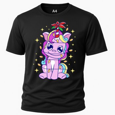 Cute Unicorn Tangled Christmas Lights Stars Rainbow Performance Shirt