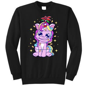 Cute Unicorn Tangled Christmas Lights Stars Rainbow Sweatshirt