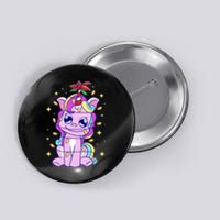 Cute Unicorn Tangled Christmas Lights Stars Rainbow Button