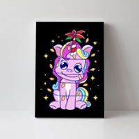 Cute Unicorn Tangled Christmas Lights Stars Rainbow Canvas