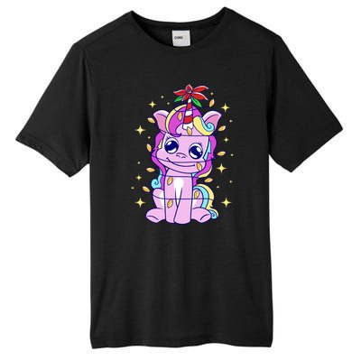 Cute Unicorn Tangled Christmas Lights Stars Rainbow Tall Fusion ChromaSoft Performance T-Shirt