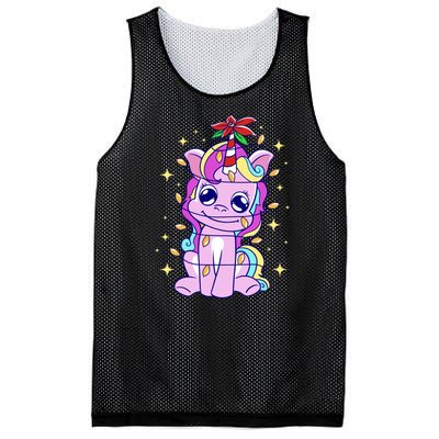 Cute Unicorn Tangled Christmas Lights Stars Rainbow Mesh Reversible Basketball Jersey Tank