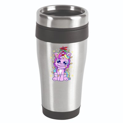 Cute Unicorn Tangled Christmas Lights Stars Rainbow 16oz Travel Tumbler
