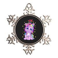 Cute Unicorn Tangled Christmas Lights Stars Rainbow Metallic Star Ornament