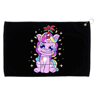 Cute Unicorn Tangled Christmas Lights Stars Rainbow Grommeted Golf Towel