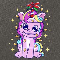 Cute Unicorn Tangled Christmas Lights Stars Rainbow Cotton Canvas Backpack