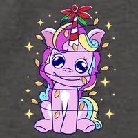 Cute Unicorn Tangled Christmas Lights Stars Rainbow Vector Backpack