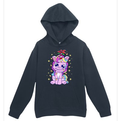 Cute Unicorn Tangled Christmas Lights Stars Rainbow Urban Pullover Hoodie