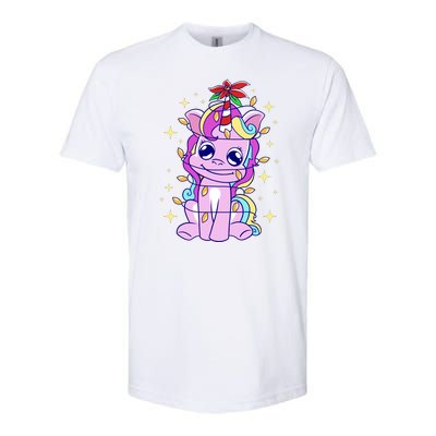 Cute Unicorn Tangled Christmas Lights Stars Rainbow Softstyle® CVC T-Shirt