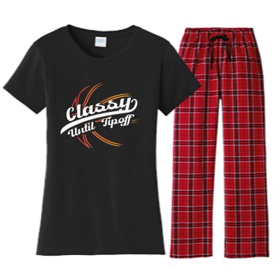 Classy Until Tip Off Hoops Ball Basketball Player Women's Flannel Pajama Set