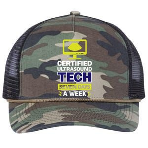 Certified Ultrasound Tech Funny Gift Seven Days A Week Gift Retro Rope Trucker Hat Cap