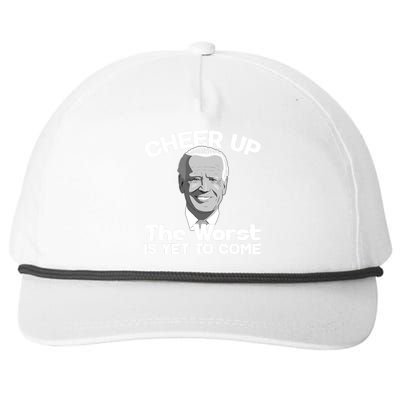 Cheer Up The Worst Is Yet To Come Anti Biden Snapback Five-Panel Rope Hat