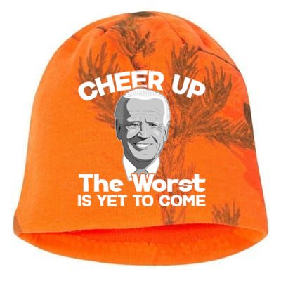 Cheer Up The Worst Is Yet To Come Anti Biden Kati - Camo Knit Beanie