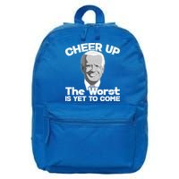 Cheer Up The Worst Is Yet To Come Anti Biden 16 in Basic Backpack