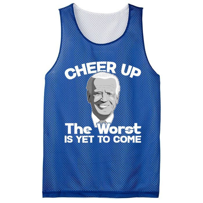 Cheer Up The Worst Is Yet To Come Anti Biden Mesh Reversible Basketball Jersey Tank