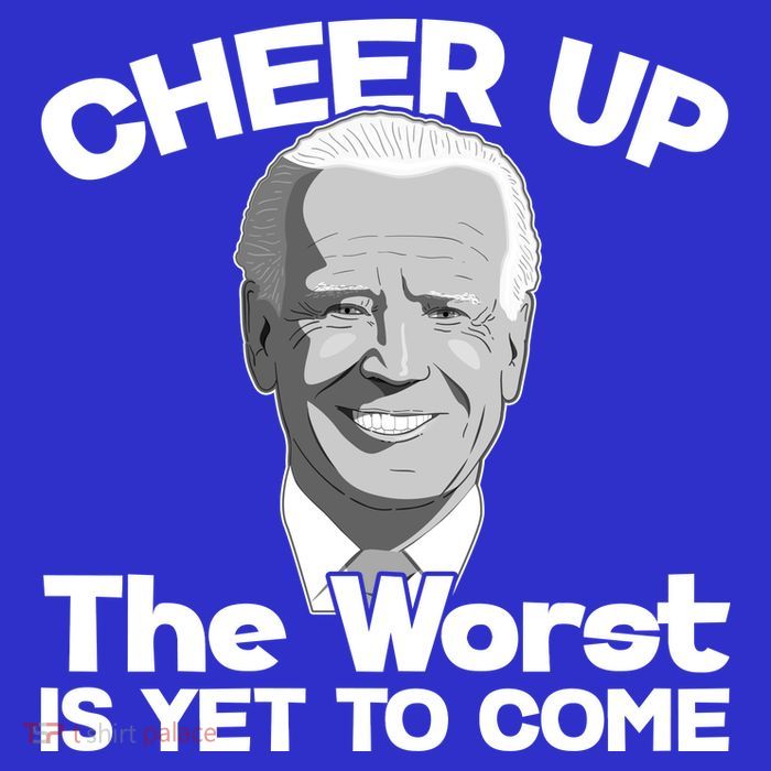 Cheer Up The Worst Is Yet To Come Anti Biden Pom Pom 12in Knit Beanie