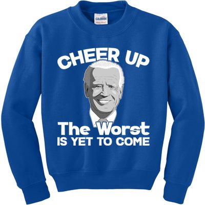 Cheer Up The Worst Is Yet To Come Anti Biden Kids Sweatshirt
