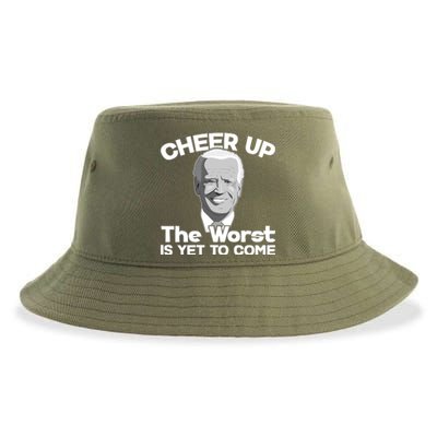 Cheer Up The Worst Is Yet To Come Anti Biden Sustainable Bucket Hat