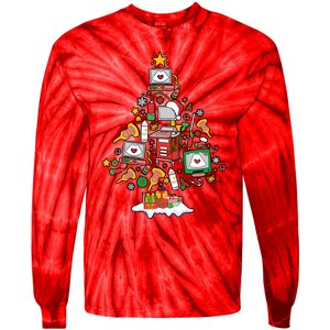 Christmas Ultrasound Tech Holiday Seaon Tie-Dye Long Sleeve Shirt