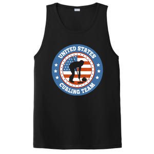 Curling USA Team Winter Sports Lovers Americain Flag PosiCharge Competitor Tank