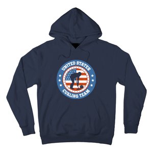 Curling USA Team Winter Sports Lovers Americain Flag Hoodie