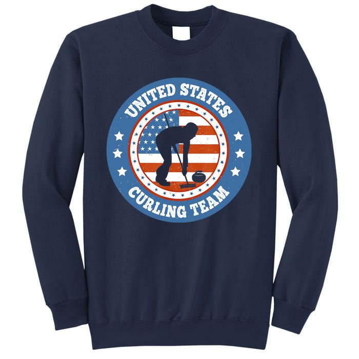 Curling USA Team Winter Sports Lovers Americain Flag Sweatshirt