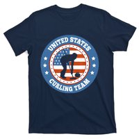 Curling USA Team Winter Sports Lovers Americain Flag T-Shirt