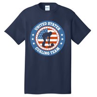 Curling USA Team Winter Sports Lovers Americain Flag Tall T-Shirt