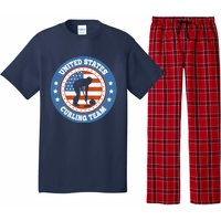 Curling USA Team Winter Sports Lovers Americain Flag Pajama Set