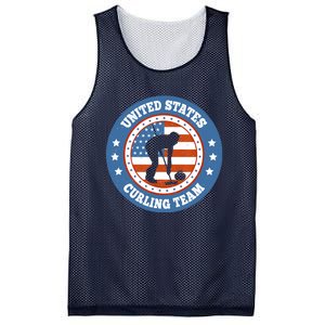 Curling USA Team Winter Sports Lovers Americain Flag Mesh Reversible Basketball Jersey Tank