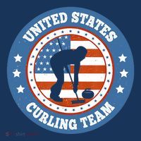 Curling USA Team Winter Sports Lovers Americain Flag Premium T-Shirt