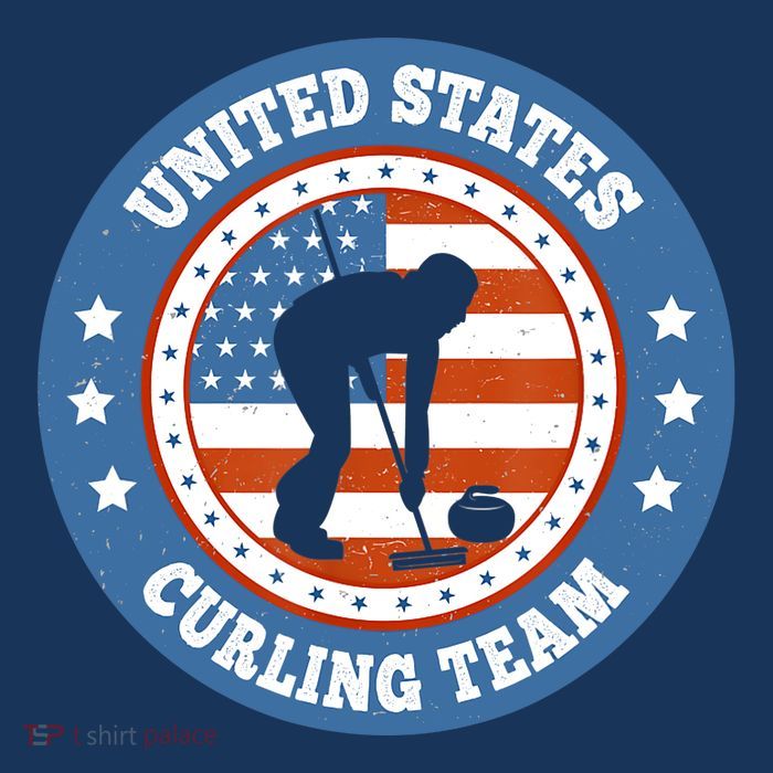 Curling USA Team Winter Sports Lovers Americain Flag Baby Bodysuit