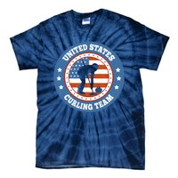 Curling USA Team Winter Sports Lovers Americain Flag Tie-Dye T-Shirt