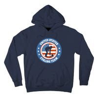 Curling USA Team Winter Sports Lovers Americain Flag Tall Hoodie