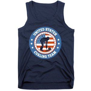 Curling USA Team Winter Sports Lovers Americain Flag Tank Top